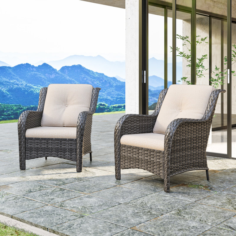 Ragne Wicker Outdoor Lounge Chair, Beige
