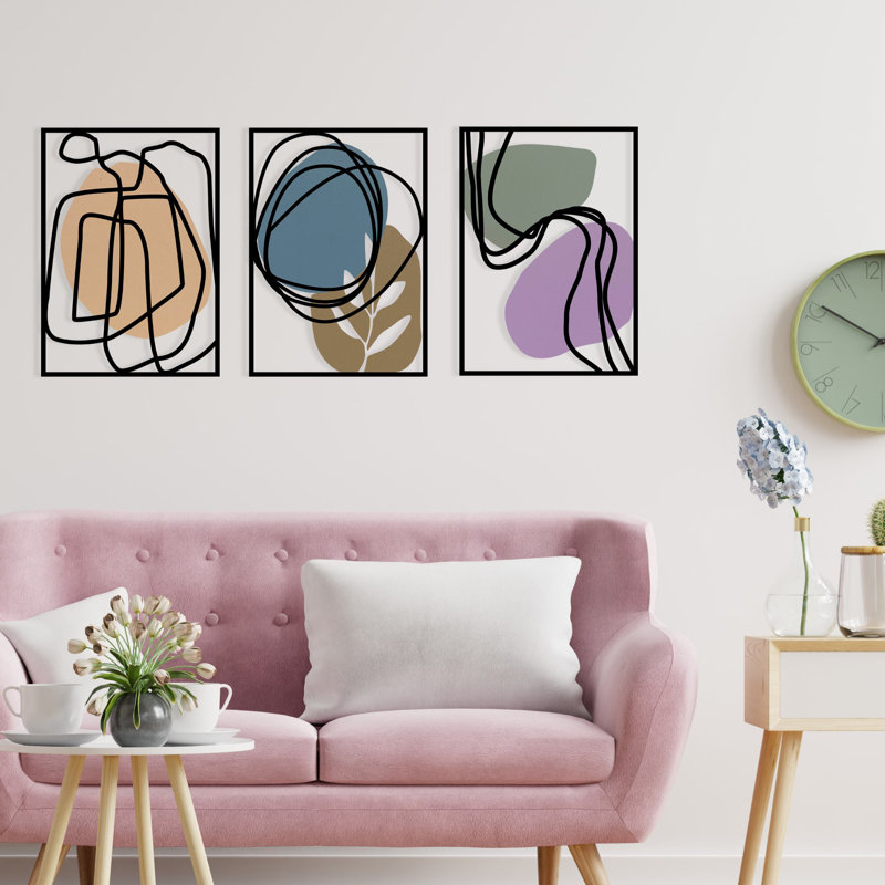 Decorative Metal Wall Accessory, Hand-Painted, 48.4 x 23.6 inches | 100% Metal Construction, Thickness: 0.06 inches | Easy Wall Mount with Back Piece, Unique Color Variations for Elegant Home Decor