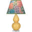 Small Double Gourd Accent Lamp - Sangria, Deep Patina Bronze - Lavender, Plum Shade-583633431-584545644