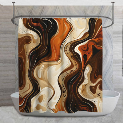 Rideau de douche marbré abstrait - Décoration de salle de bain abstraite 16695
