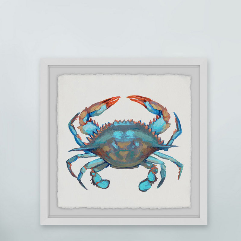 " Icy Blue Crab ", 18" H x 18" W x 1.5" D