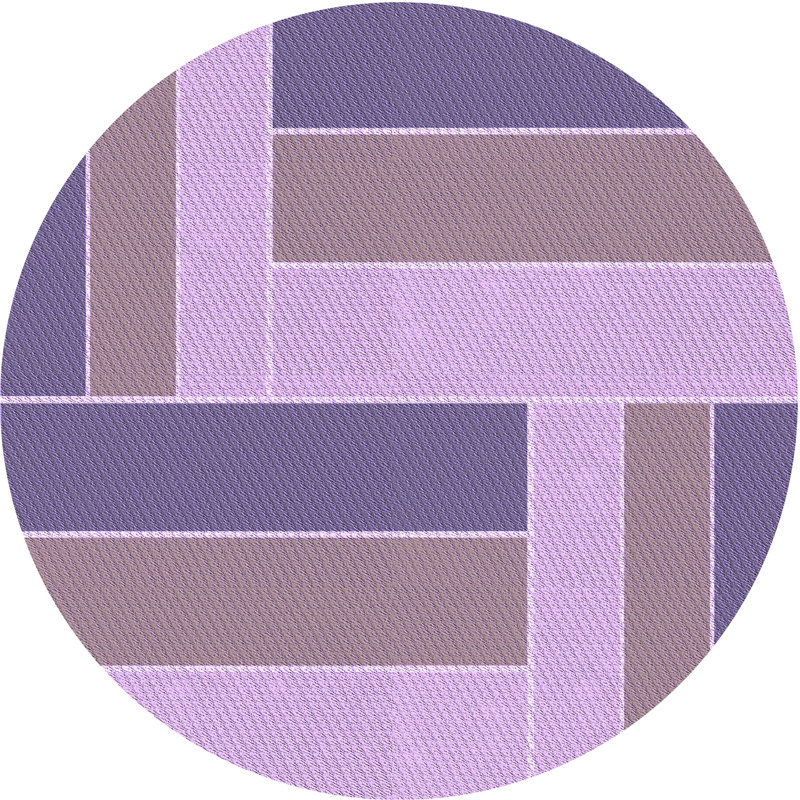 Geometric Indoor Rug, Round 4'