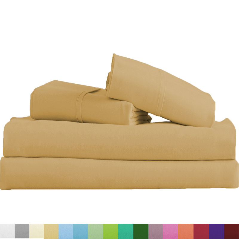 Signature Series Microfiber Sheet Set, Twin XL Sheet Set + Fitted Sheet + 1 Pillowcase, Camel