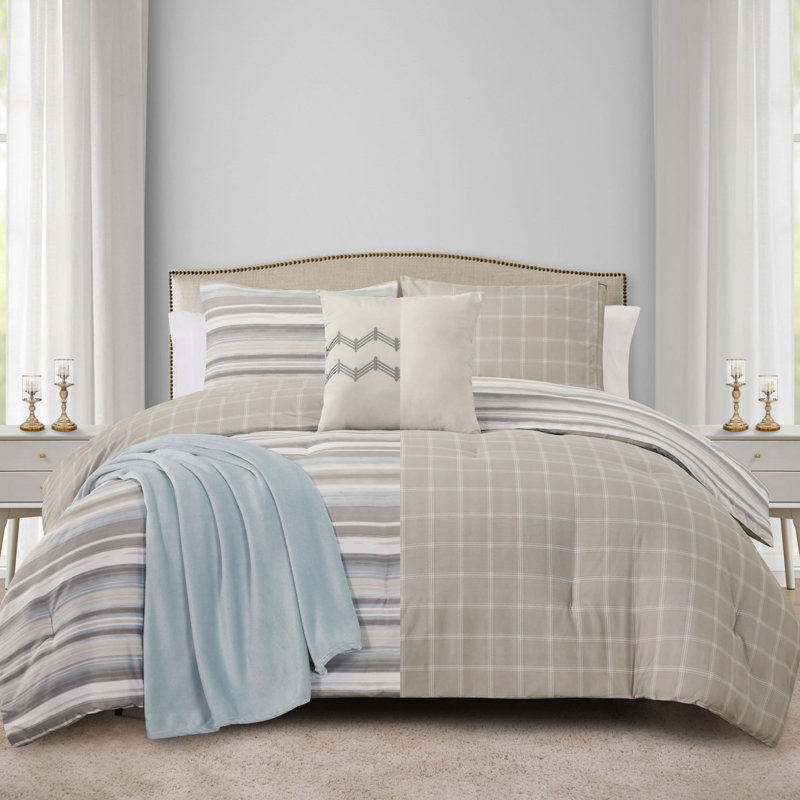 Waitsfield Stripe 5pc Queen Comforter Set, Queen