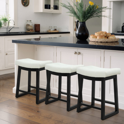 Tabouret de bar 24 po à hauteur de comptoir avec structure en bois pour îlot de cuisine