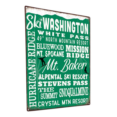 Décoration murale en métal Ski Washington