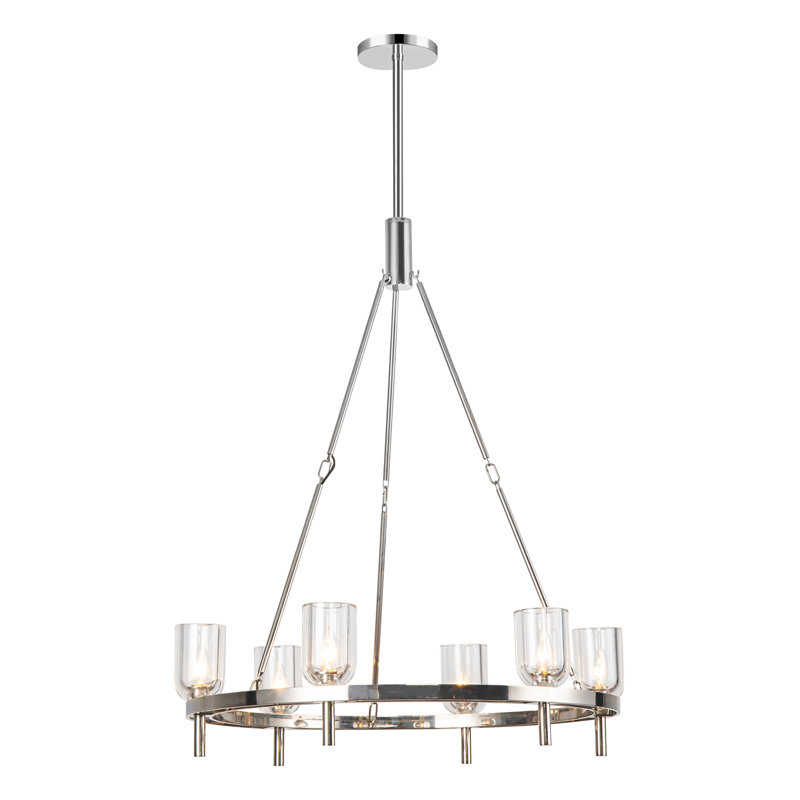 Lucian 6 - Light Chandelier, Polished Nickel