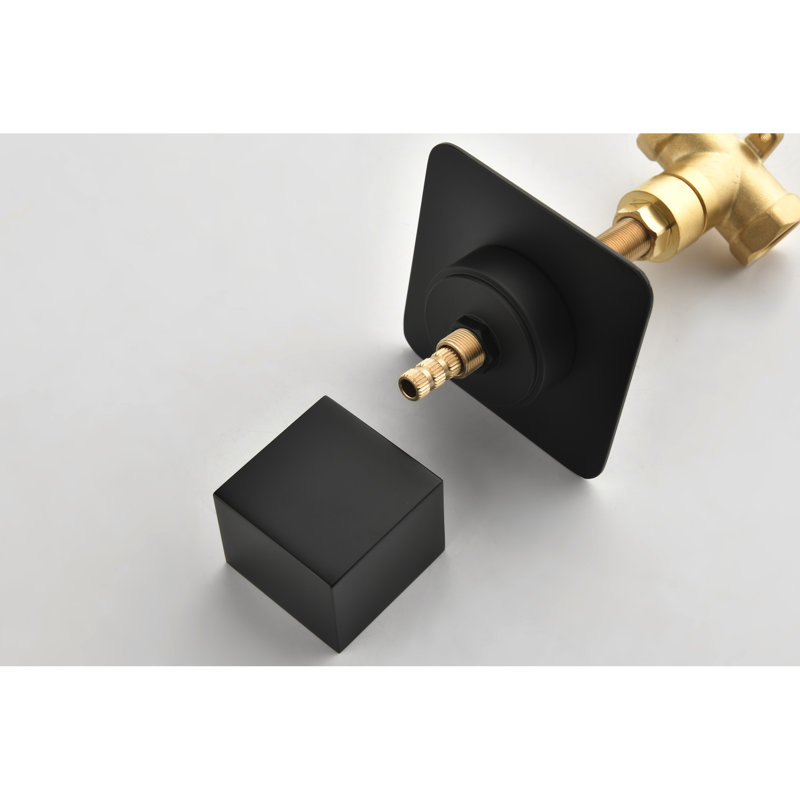 3/4" Cast Metal Shower Valve - Adjustable Volume Control With Brass Handle, Corrosion & Rust Resistance, Matt Black, Quick Install Procedure Corrosion, Rust-, Simple
