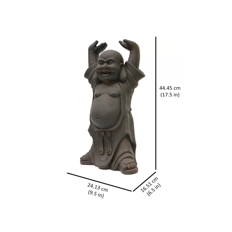 Statue buddha main levée, Brun