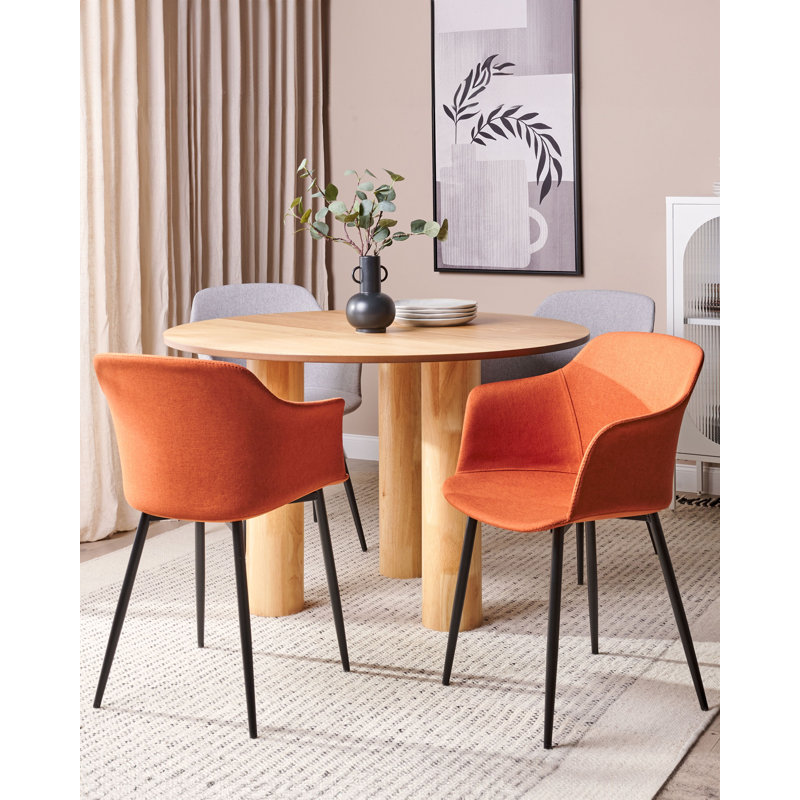Rein 45cm H Polyester Blend Upholstered Metal Spindle Side Chair, Orange