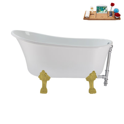 51.2'' x 25.6'' Freestanding Soaking Acrylic Bathtub