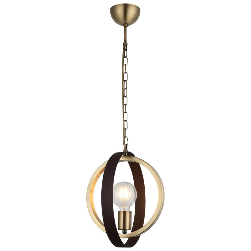 Antiquation & Brown Metal Chandelier, 24.4 x 24.4 x 19.7 inches | 1 x E27 Socket, Max 40W | Elegant Design, Perfect for Dining Room & Living Spaces | Durable Metal Body, IP20 Rated, Bulb Not Included