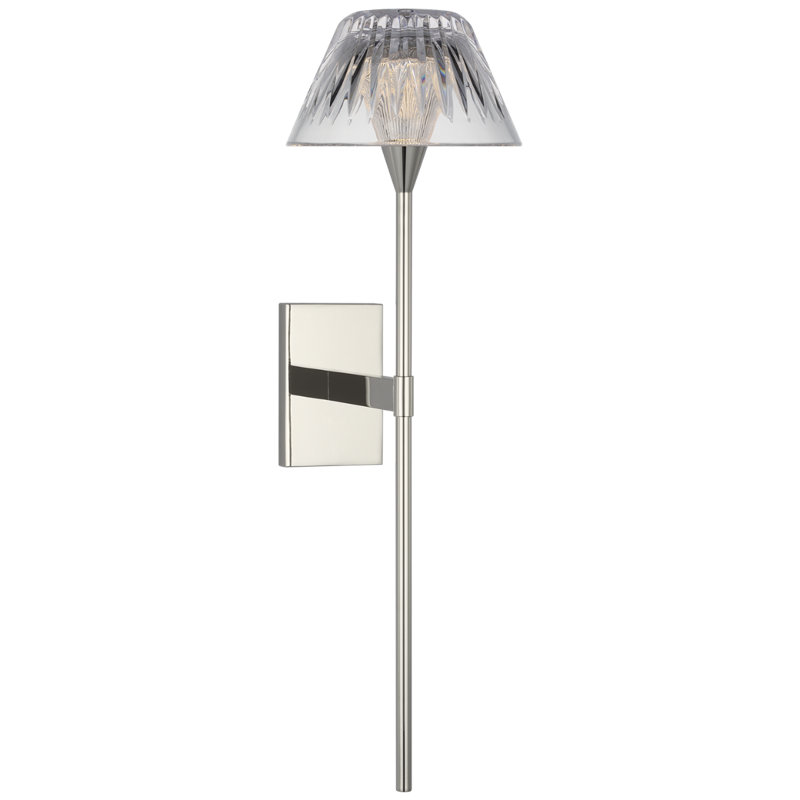 Waterford Blaze Sconce with Clear Crystal, Polished Nickel, 19" H x 5.75" W x 7.75" D