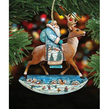 Santa's Reindeer Wood Ornaments