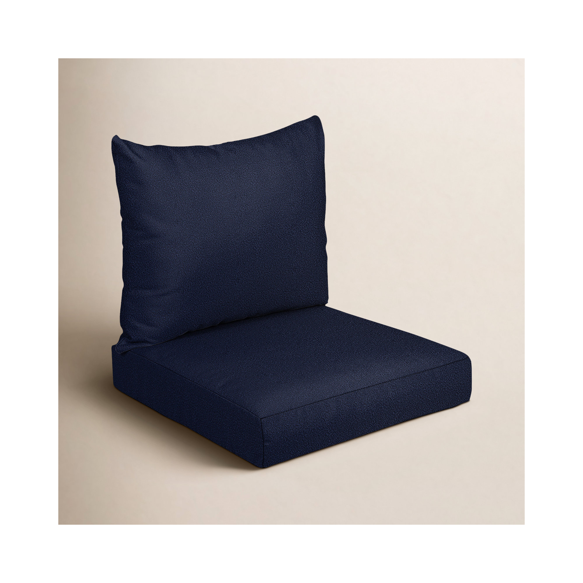  Indoor/Outdoor Seat/Back Cushion, Navy, 25 in W x 25 in D x 5 in H