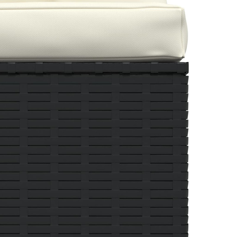 Patio Chair with Cushions, Cream, Black