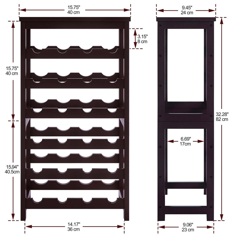 Bacote Wine Bottle Rack, Dark Brown