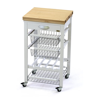 Millwright 57 cm W Kitchen Cart with Solid Wood Top