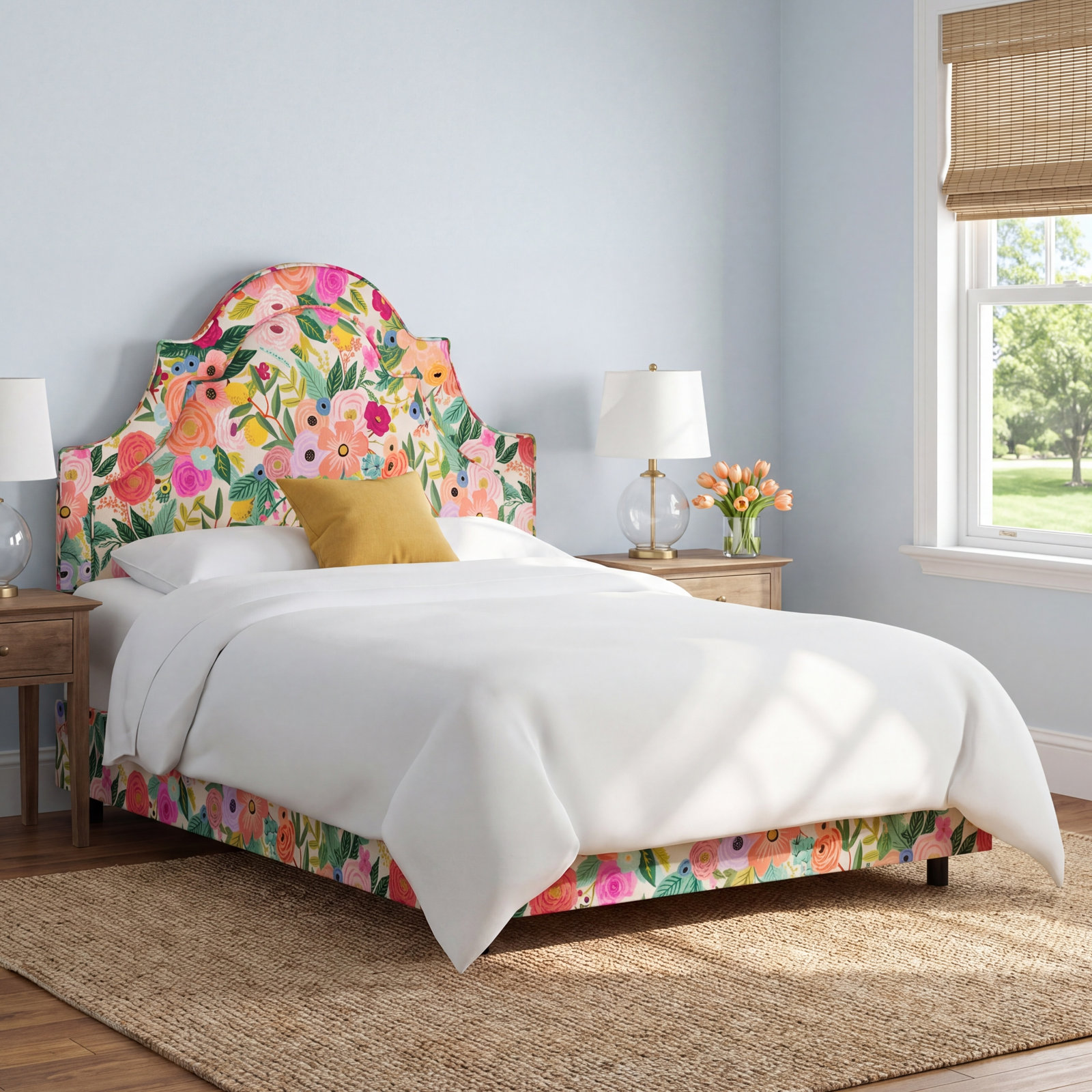 Rifle Paper Co. x Cloth & Company Marion Bed, Rpc Garden Party Garden Linen, Queen