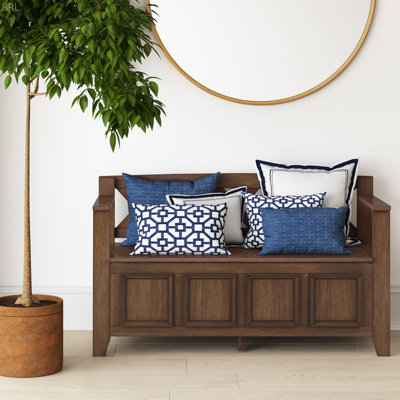 Banc de rangement en bois massif pour hall d'entrée