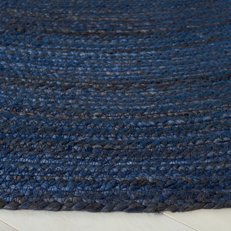 Natural Fiber Hand Woven Jute Geometric Rug, Round 6'