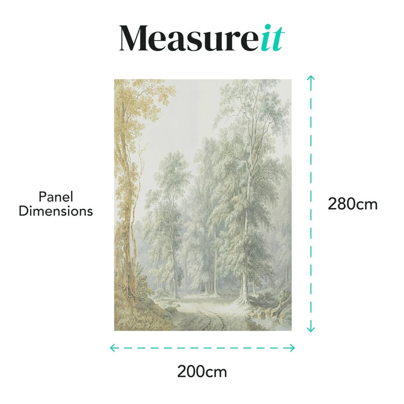 Superfresco Easy Stately Woodland Print To Order Mural, Green Ochre