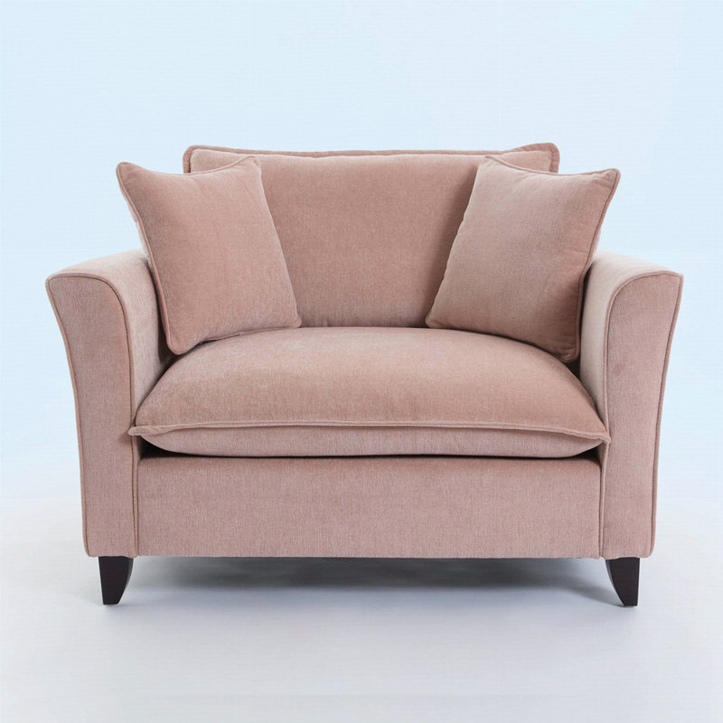 46.9" Oversized Armchair, Chenille Fabric, Comfy Chair And A Half Single Sofa With Pillow, Pink
