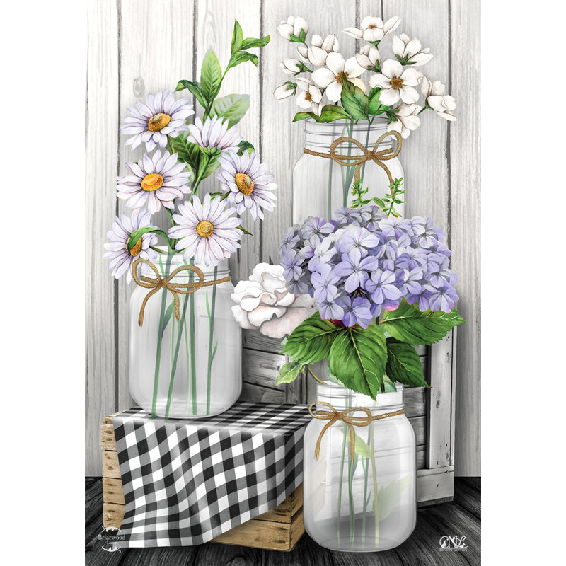 Checkered Mason Jars Spring House Flag