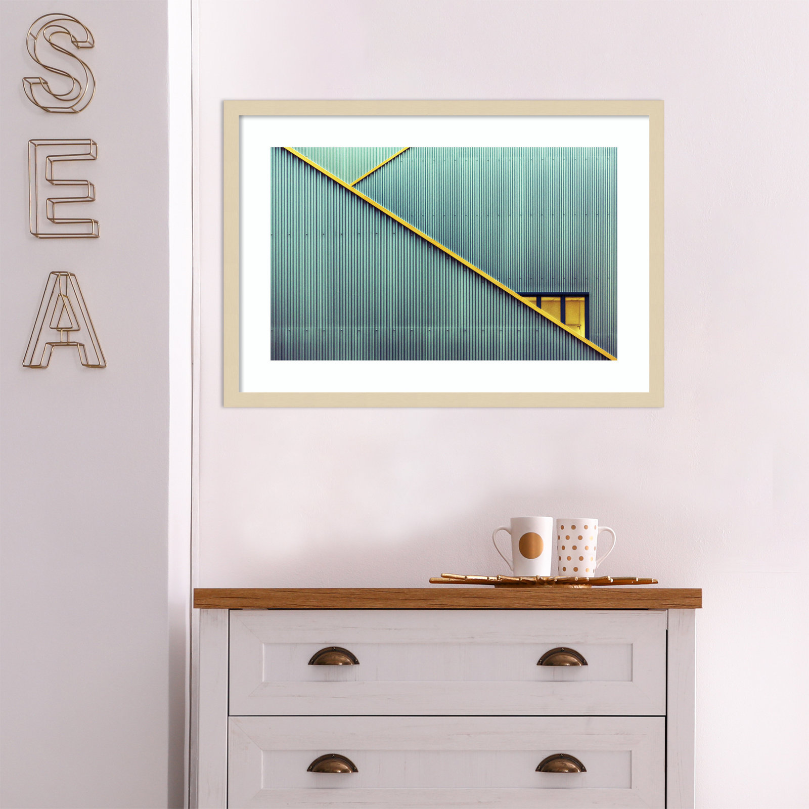 Stairs by Jan Niezen, Brown Framed Paper, 18.38" H x 26.38" W x 0.88" D