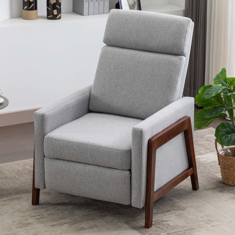 Fauteuil inclinable rembourré Colaluca, Lin gris