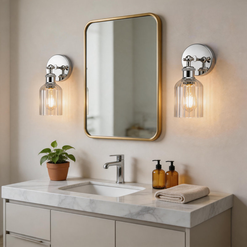 Armed Sconces with Cylinder Glass Shade