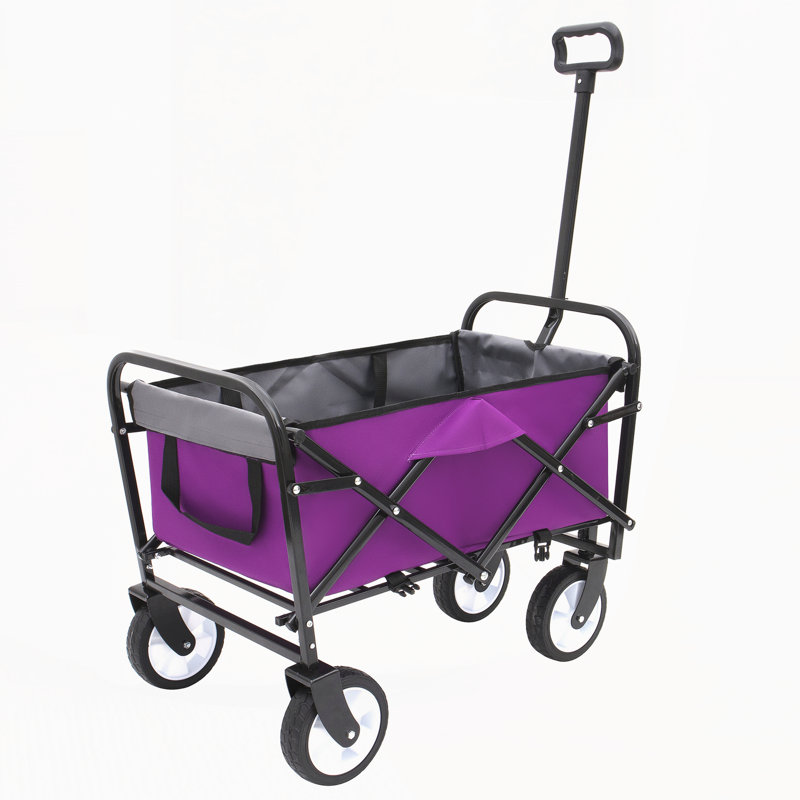 Chariot pliable à roulettes pliable avec roues, Mauve