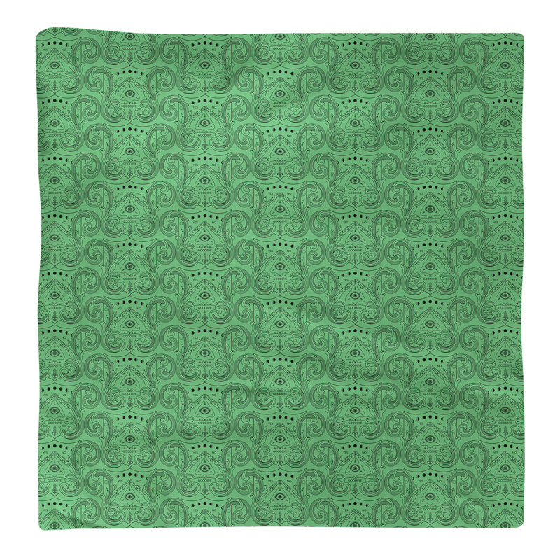 Serviette de coton à motif troisième œil, Vert, H 0,1 po x l 22 po x P 22 po, Sergé de coton