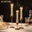 Hurricane Candle Holders Set Of 6 - Tall Metal Taper Candle Stick Holders With Ribbed Glass Covers For Wedding Centerpiece, Living Room, Birthday Decor