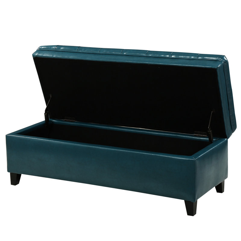 Storage - Teal Pu Upholstered With Storage, 51.01 In. Depth, 20.7 Width, 18.59 Height, 31.16 Lb. Weight Space, 50 Deep, 20.5 Wide, High, Weighty