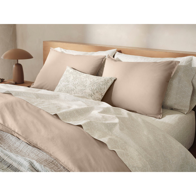 Housse de coussin Marguerite , Naturel / genévrier, Rectangulaire H 14 po x l 20 po