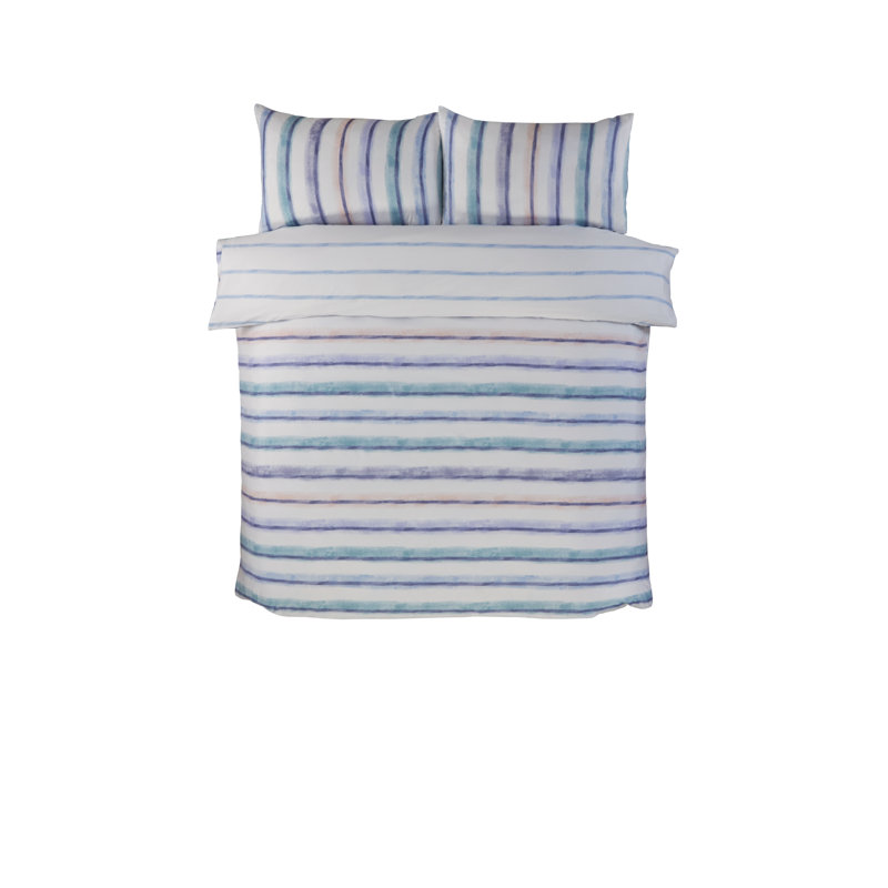 HORIZON Polyester Striped Duvet Cover Set with Pillowcases Included, Kingsize, 3