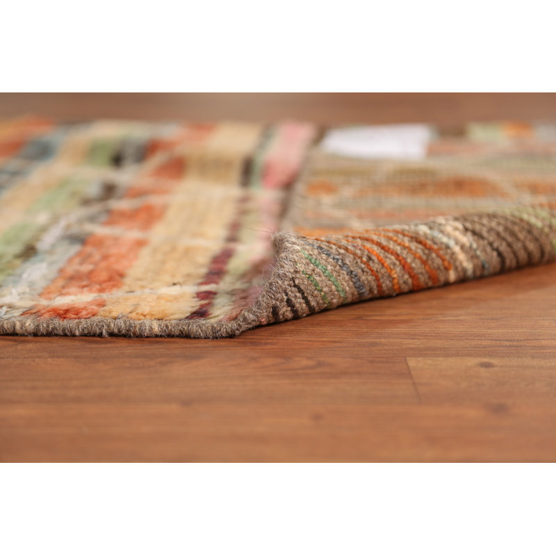 Tapis de couloir oriental rayé marocain en laine 3 x 10