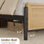 Structure de lit moderne en rotin avec tête et pied de lit, lit plateforme de style bohème, aucun sommier requis, lattes en acier robustes et rangement sous le lit-1910500372