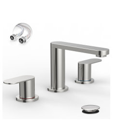 Verve Swivel Widspread 3-Hole,2-Handle Bathroom Sink Faucet with Drain Assembly