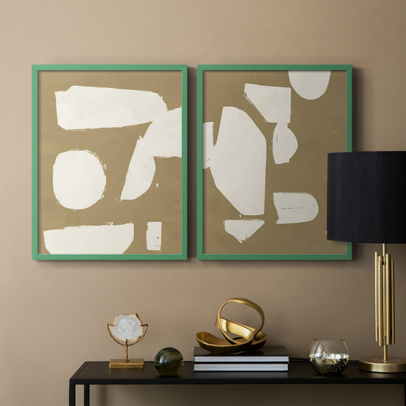 ChunkyAbstractI-Premium Framed Print -Ready to Hang - No Nails Required - No Nails Required, H 29 po x l 46 po, Gris