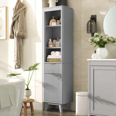 Armoire de rangement de 68 po de hauteur avec tablettes réglables et tiroir