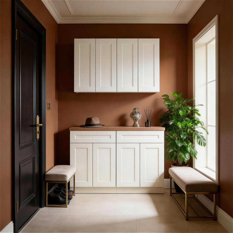  Armoires de buanderie à fixation murale avec portes et tablettes, armoire à pharmacie en bois massif RTA l 30 po x H 30 po x P 12 po, armoire blanche, peu encombrante pour la cuisine, la salle de bain et le garage