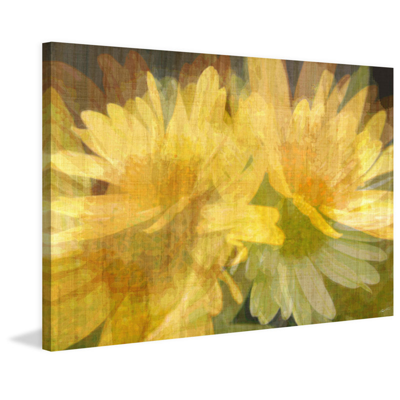 Yellow and Green Floral Canvas Print, 24" x 36"