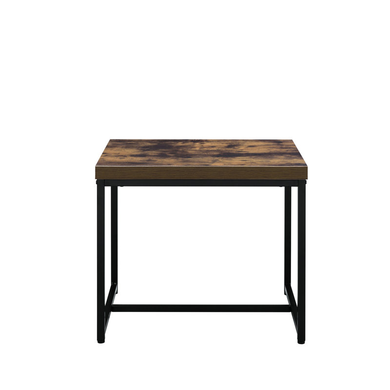 Weathered Oak & Black End Table - A Minimalist And Stylish Piece For Your Space Contemporary Enhances Aesthetics Of