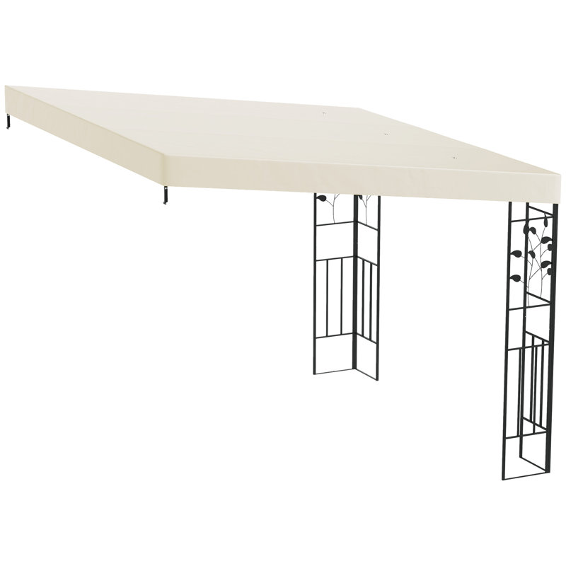 Pergola extérieure 3 m x 3 m, auvent de terrasse en métal avec trous de drainage