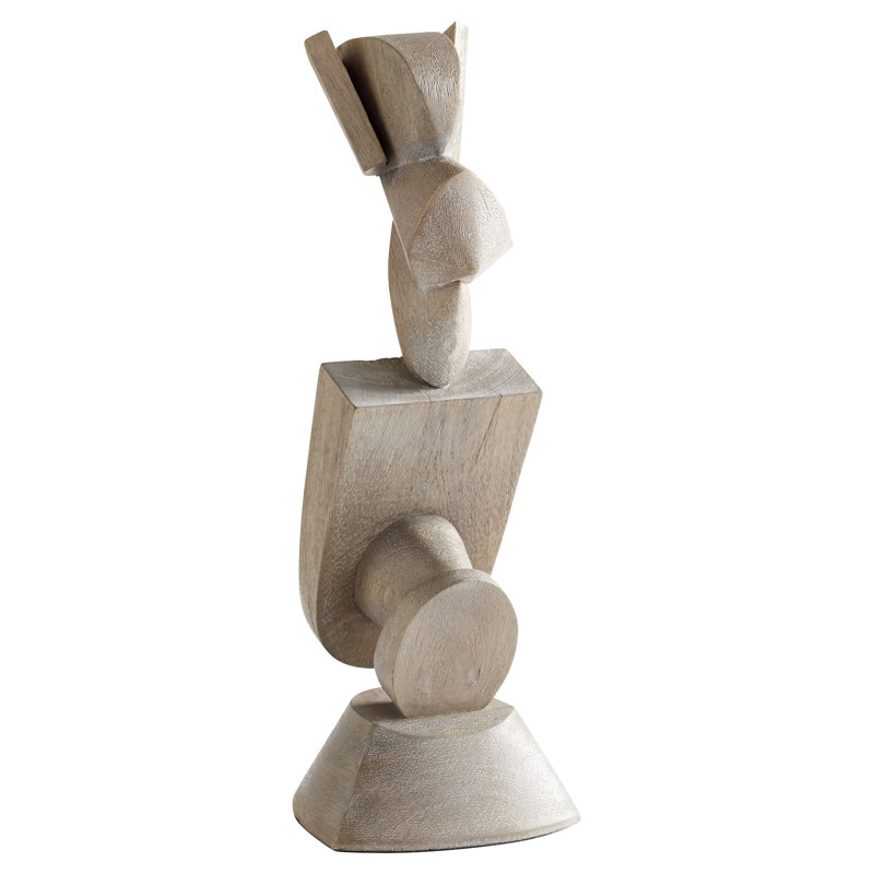 Weathered Grey Abstract Wood Protector Sculpture