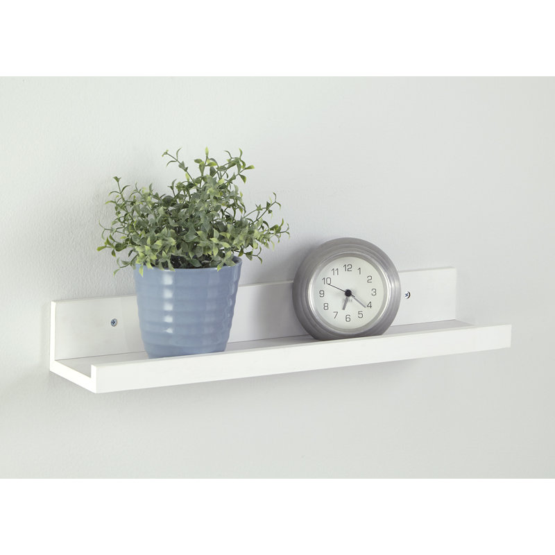 19" Floating Ledge Wall Shelf, White, 2.76” H x 18.98” W x 4.72” D