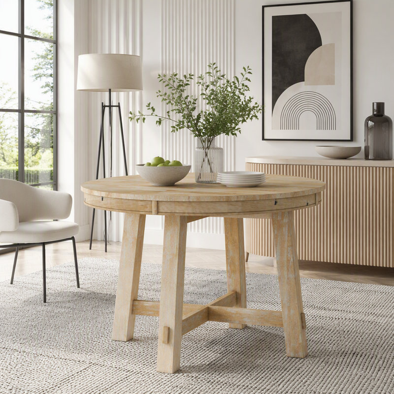 Table de salle à manger extensible Farmhouse, Bois naturel délavé