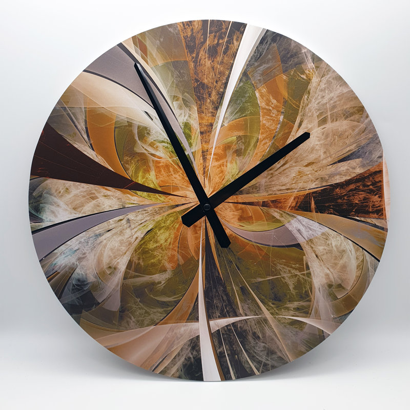 Horloge murale 15,75 po Treyson, Brun / moutarde